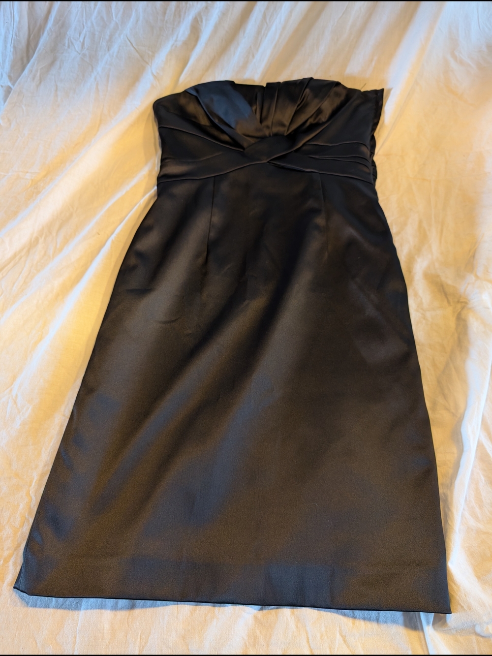 2/40$ RW&CO. Strapless Black Satin Sheath Dress